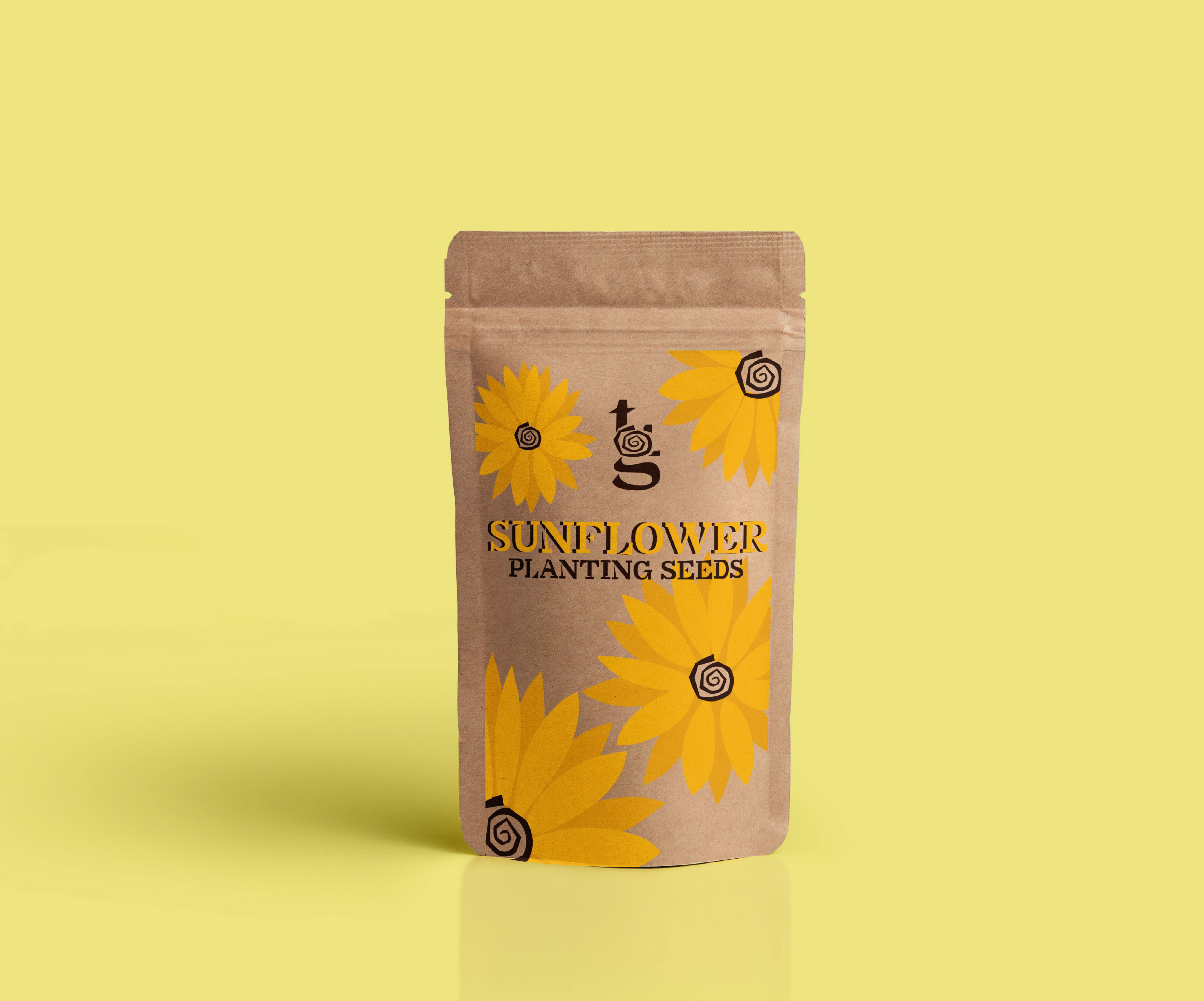 sunflower packet mockup